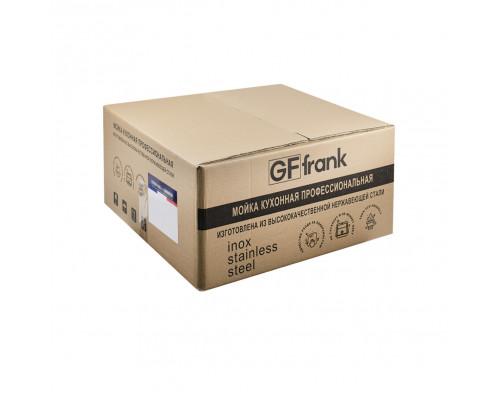 GFfrank - Мойка врезная 50х50 см, толщина 2,0 х 0,6 мм, глубина 200 мм + большой сифон с переливом GFfrank - Мойка врезная 50х50 см, толщина 2,0 х 0,6 мм, глубина 200 мм + большой сифон с переливом