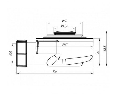 Ani E450CL, Сифон для душевого поддона 1 1/2"*50 h 53мм клик-клак(сетка) Ani E450CL, Сифон для душевого поддона 1 1/2"*50 h 53мм клик-клак(сетка)